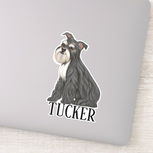 Adesivo Nome personalizado de Minimóvel Schnauzer (Detalhe)