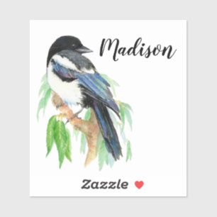 Adesivo Nome Personalizado de Natureza do Pássaro de Mata