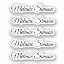 Nome personalizado de script branco preto elegante