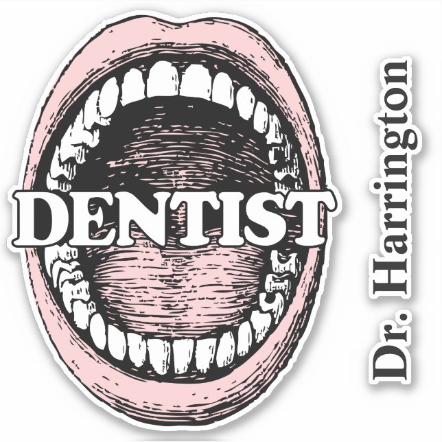Adesivo Nome personalizado Dentist sticker (Frente)