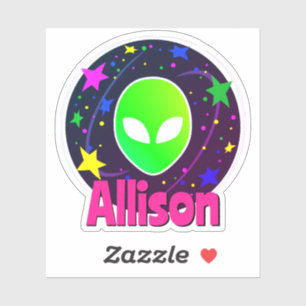 Adesivo Nome Personalizado Divertido Espaço Galáxia Estrel