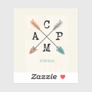 Adesivo Nome Personalizado do Acampamento Flechas no Padrã