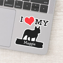 Adesivo Nome Personalizado do Buldogue Francês Negro