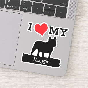 Adesivo Nome Personalizado do Buldogue Francês Negro