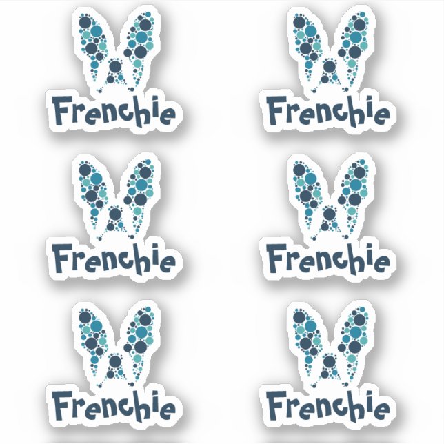 Adesivo Nome Personalizado do Bulldog Francês (Frente)
