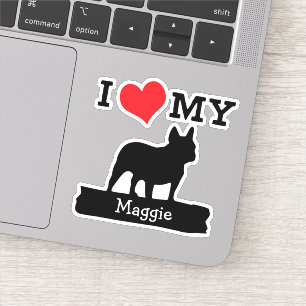 Adesivo Nome Personalizado do Bulldog Francês Negro