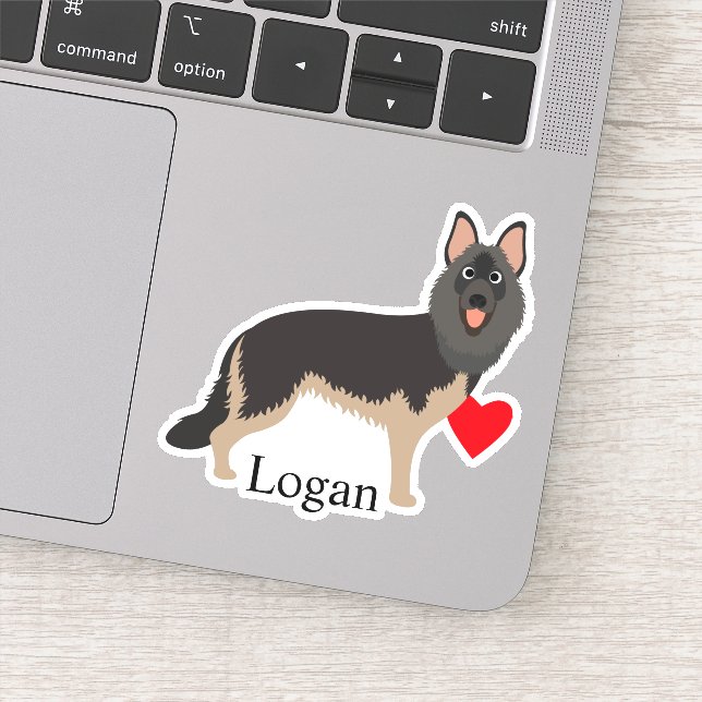 Adesivo Nome Personalizado do german shepherd Escuro Escur (Detalhe)