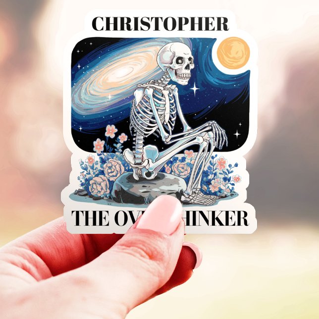 Adesivo Nome personalizado do Skeleton do Overthinker Viny (Criador carregado)