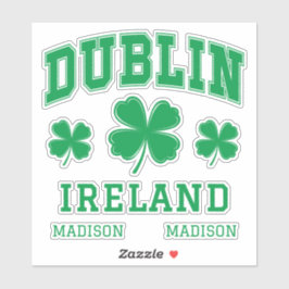 Adesivo Nome personalizado Dublin Irlanda