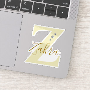 Adesivo Nome Personalizado Elegante com Diamantes Falsos M