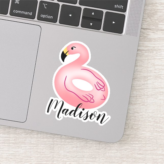Adesivo Nome Personalizado Flamingo Piscina Float (Detalhe)