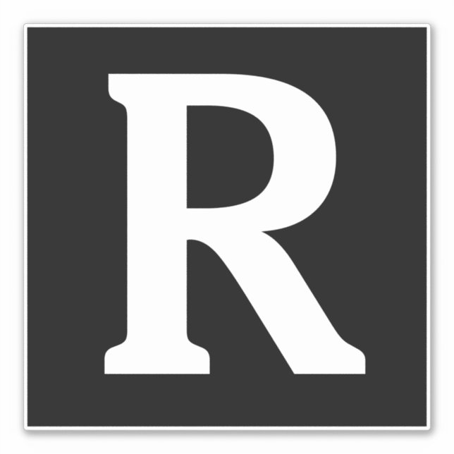 Adesivo Nome Personalizado Iniciais do Monograma Branco Pr (Frente)