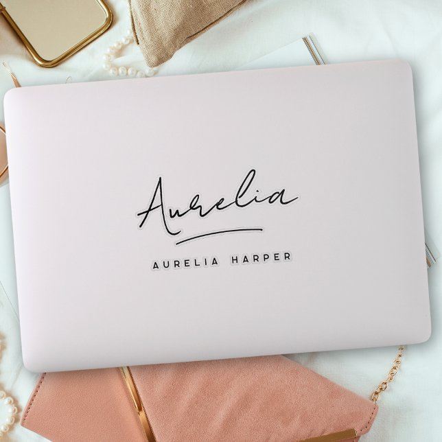 Adesivo Nome personalizado Laptop de logotipo de assinatur (Criador carregado)