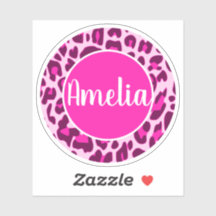Nome Personalizado Leopard Animal Imprimir cor-de-