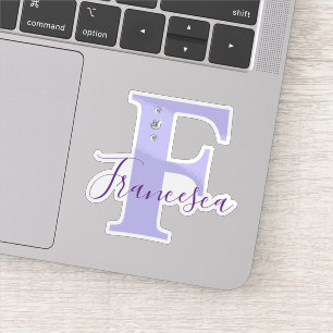 Adesivo Nome Personalizado Monogramado Elegante Diamantes