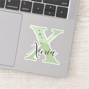 Adesivo Nome Personalizado Monogramado Elegante Faux Diama