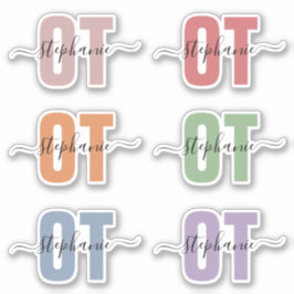 Adesivo Nome Personalizado OT Terapêutico Ocupacional