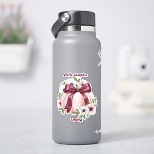 Adesivo Nome Personalizado Pequena Abóbora Floral Pinkowee