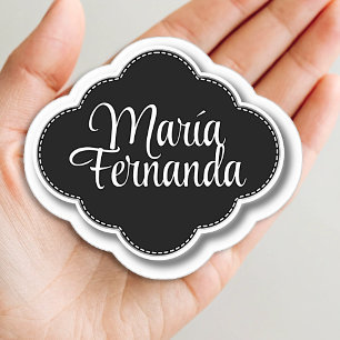 Adesivo Nome Personalizado Quadro de Emblema Forma Fashion