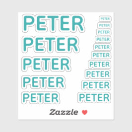 Adesivo Nome Personalizado Teal 15 Tamanho Simples