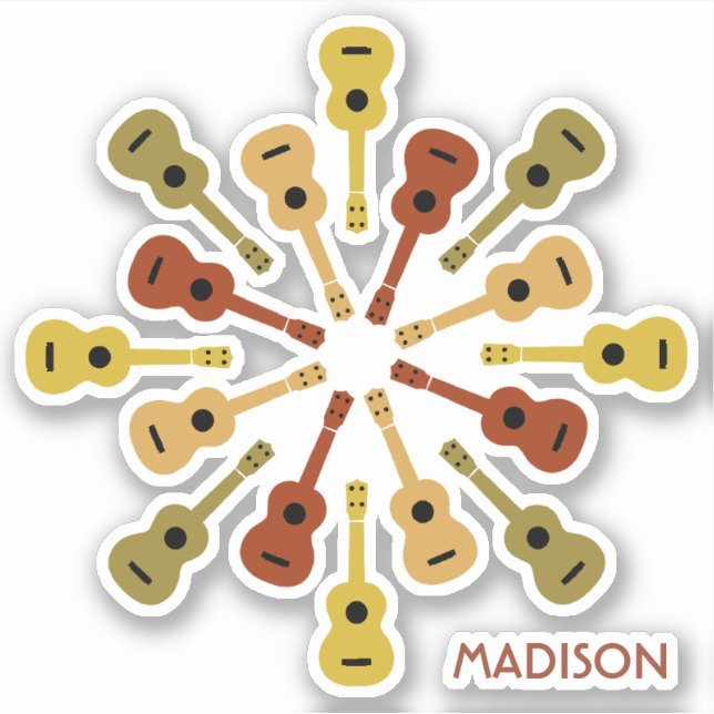 Adesivo Nome personalizado UKULELE (Frente)