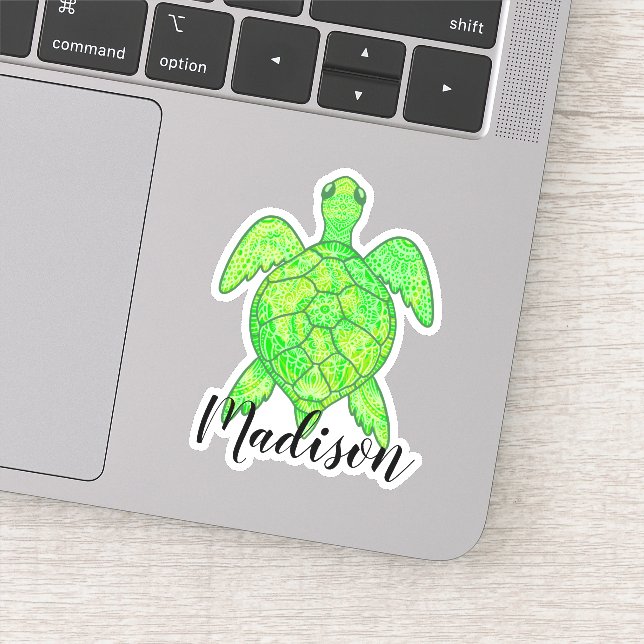 Adesivo Nome Personalizado Zen Mandala Turtle (Detalhe)