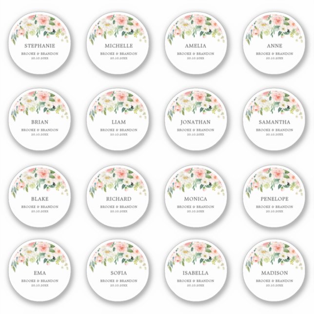 Adesivo Nome personalizável do convidado de casamento Obri (Frente)