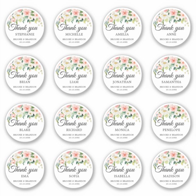 Adesivo Nome personalizável do convidado de casamento Obri (Frente)