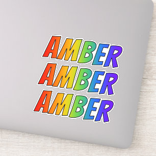 Adesivo Nome próprio "AMBER" com cor divertida do arco-í