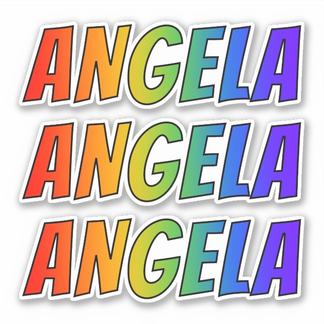 Adesivo Nome próprio "ANGELA" c/ Corante Arco-Íris Diverti (Frente)