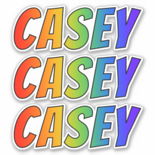 Adesivo Nome próprio "CASEY" c/ Corante Arco-Íris Divertid