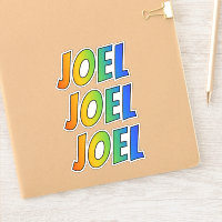 Nome próprio "JOEL" com cor divertida do arco-íris