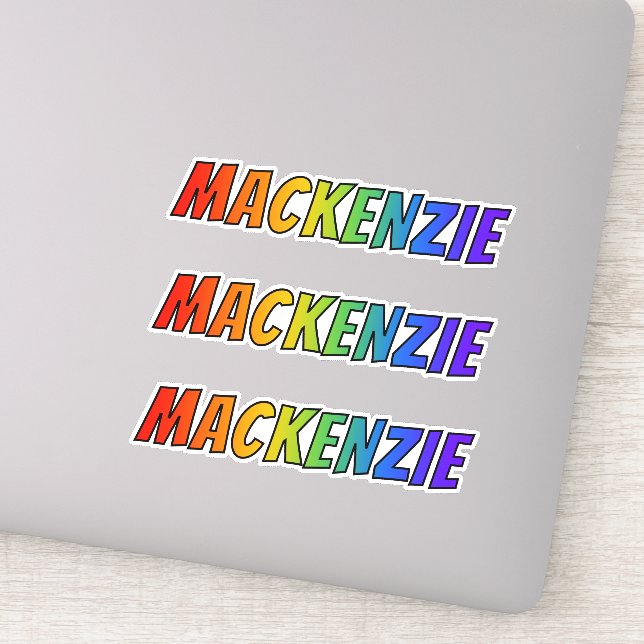 Adesivo Nome próprio "MACKENZIE" com cores divertidas do a (Detalhe)