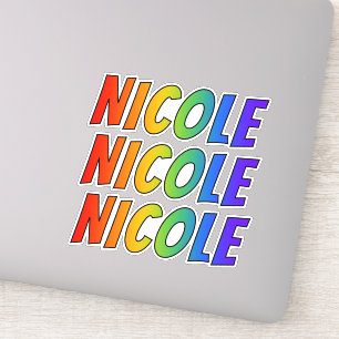 Adesivo Nome próprio "NICOLE" com Coloração do Arco-Íris D