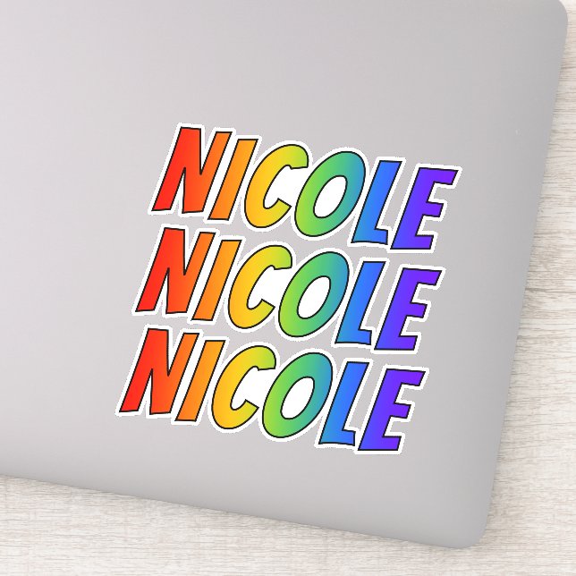 Adesivo Nome próprio "NICOLE" com Coloração do Arco-Íris D (Detalhe)
