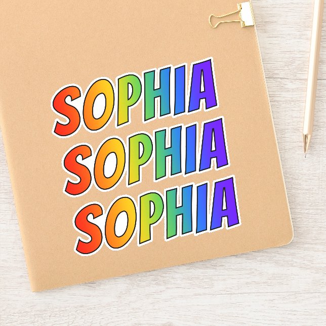 Adesivo Nome próprio "SOPHIA" com Coloração divertida do a (Notebook)