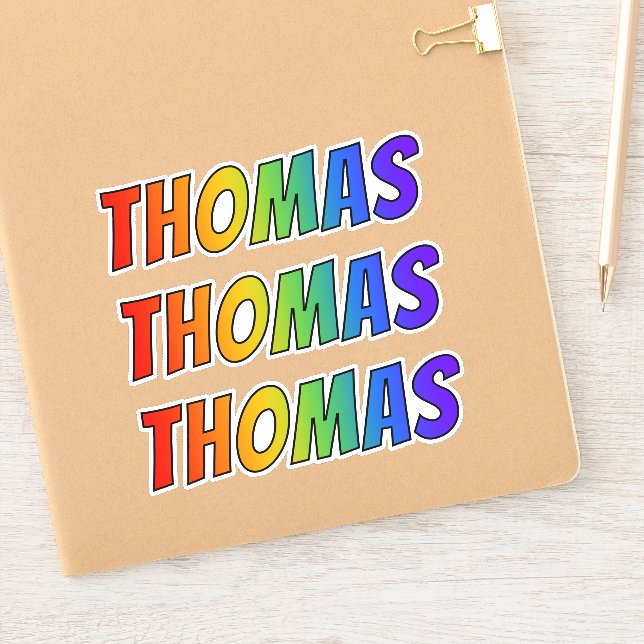 Adesivo Nome próprio "THOMAS" c/ Corante Arco-Íris Diverti (Notebook)
