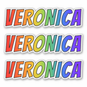 Adesivo Nome próprio "VERONICA" com cor divertida do arco-