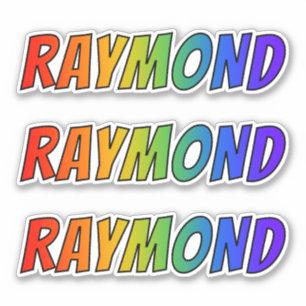 Adesivo Nome "RAYMOND" com coloração do arco-íris do