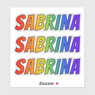 Adesivo Nome "SABRINA" com coloração do arco-íris do