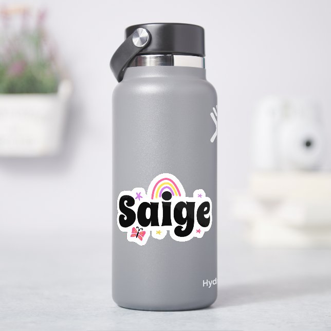 Adesivo Nome Saige design fofo (HidroFlask)