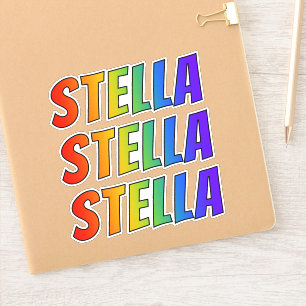 Adesivo Nome "STELLA" com coloração do arco-íris do