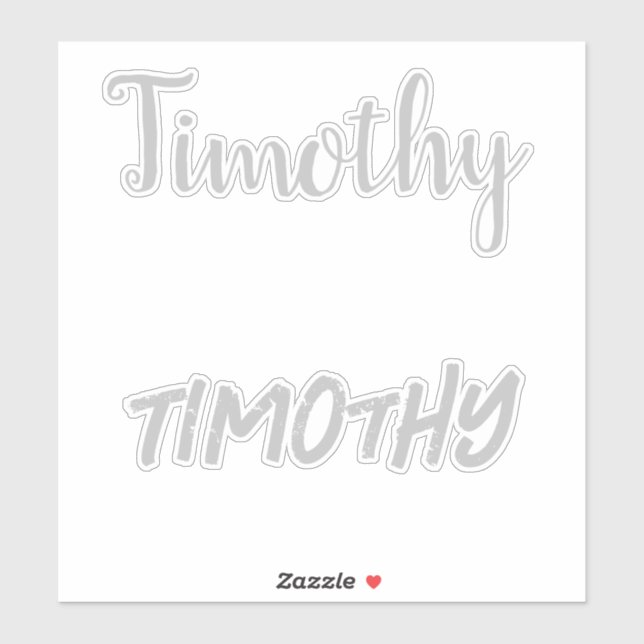Adesivo Nome Timothy da cinza, (Folha)