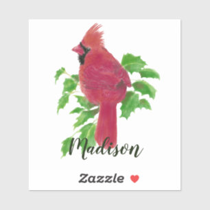 Adesivo Nome vermelho cardinal do costume da natureza do
