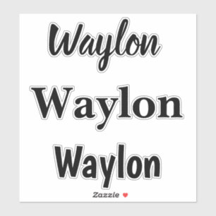 Adesivo Nome Waylon Em Curvy Lettering,
