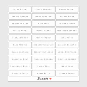 Adesivo Nomes clássicos clássicos e simples transparentes