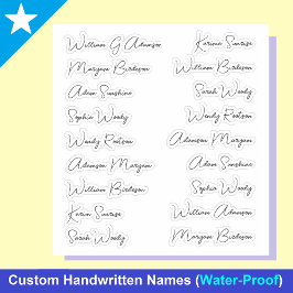 Adesivo Nomes de Cheio Elegantes 18, Autocolantes de Scrip