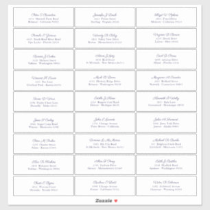 Adesivo Nomes de Convidado de Casamento Marinho Script Azu