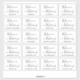 Adesivo Nomes de Convidado de Casamento Personalizado Whit