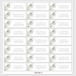 Adesivo Nomes de Convidado de Folhas Douradas - Gerência V